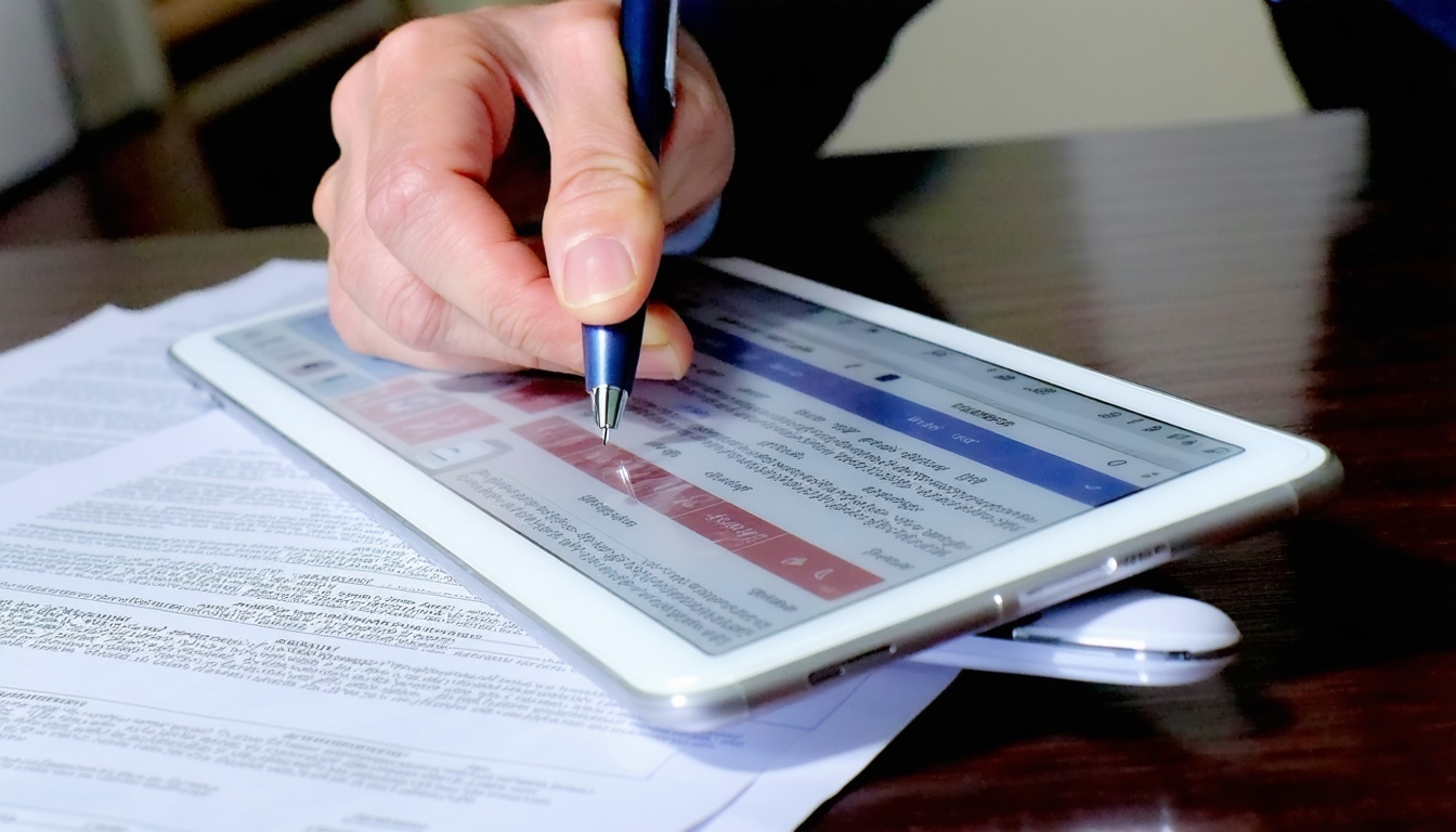 User accessing legal documents on a mobile device